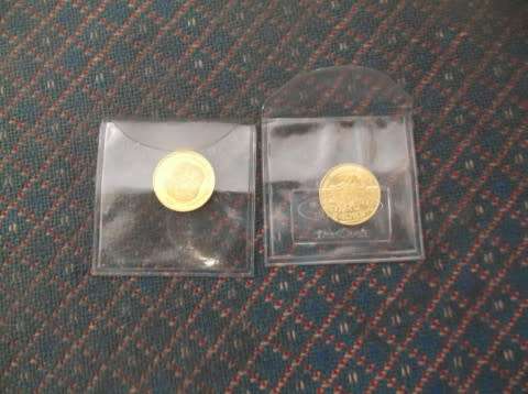 GOLD 1/10 OZ SOUTH AFRICA VAN RIEBEECK COINS / SA HISTORICAL MINT X 2 COINS